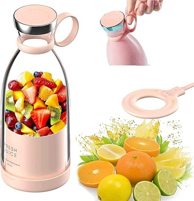 Portable Blender Juicer for Smoothie, Juice, Vegetable, Shakes with 4 Blades, Wireless Charging Mini Blender 400ml